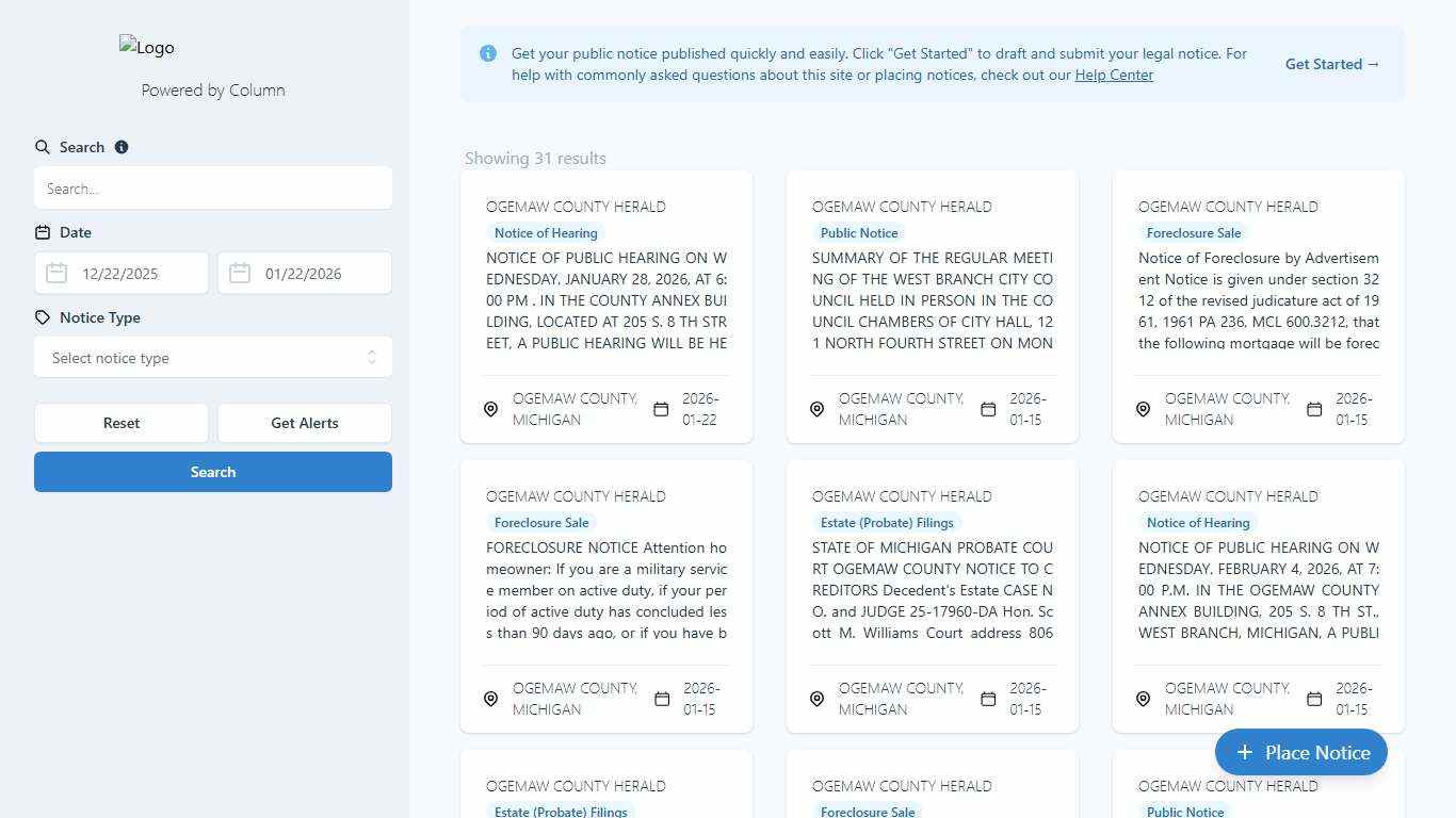 Public Notices Ogemaw County Herald